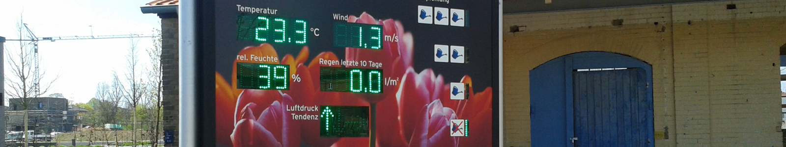 Tafel mit digitaler Wettervorhersage © Dienstleistungszentren Ländlicher Raum